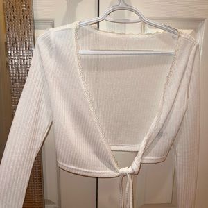 Long sleeve lace tie top💞